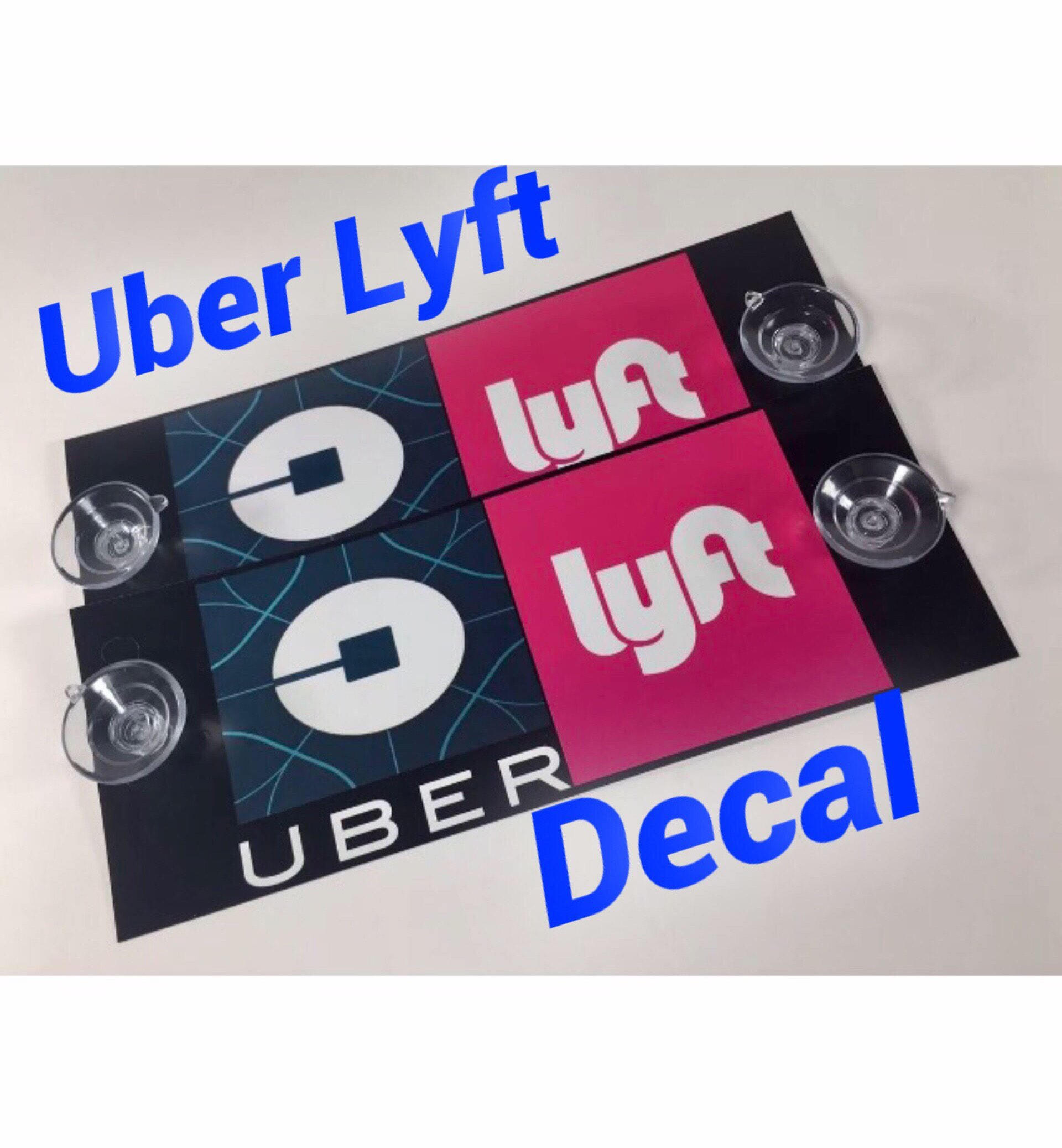 Uber Lyft suction cup decal windshield sign 2 Pack Etsy