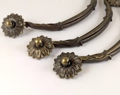 SALE Victorian Brass Flower Drawer Handles, Retro Cabinet Hardware Boho Furniture DIY Home Dresser Pulls Restoration Architectural Salvage