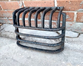 Antique Cast Iron Architectural Salvage, Space Heater Grill, Minimalist Cast Iron Grate Metal Hardware Craft Art Supply, Salvage Decor