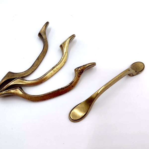 3" Mid Century Modern Drawer Pulls, Gold Mod Minimalist Slim Hardware for Cabinets Dressers Side Tables, 50s 60s DIY Kitchen Accessories