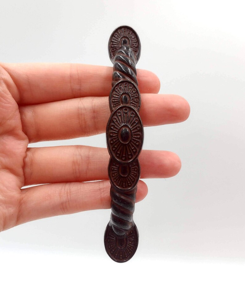 Vintage 3 Mexican Drawer Pulls Art Deco Bronze Etsy