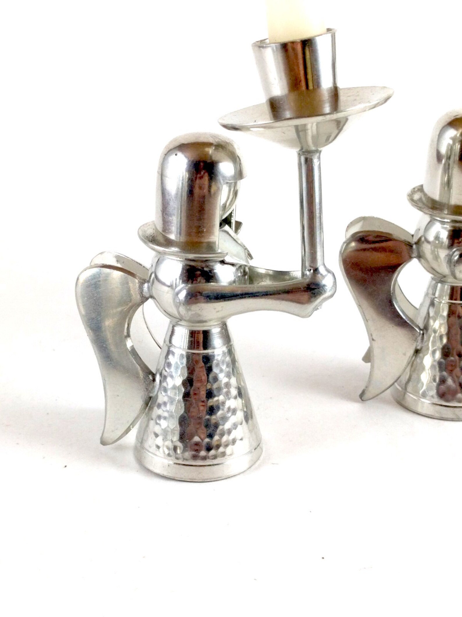 SALE 2 Vintage Pewter Angel Candle Holders Pewter Kitchen Etsy