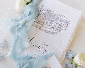 Personalized Vow Books, Vow Books, Wedding Vow Book Set, Custom Vow Book, Vow Book His and Her, Vows Keepsake, Wedding Vow Booklets, Ribbon