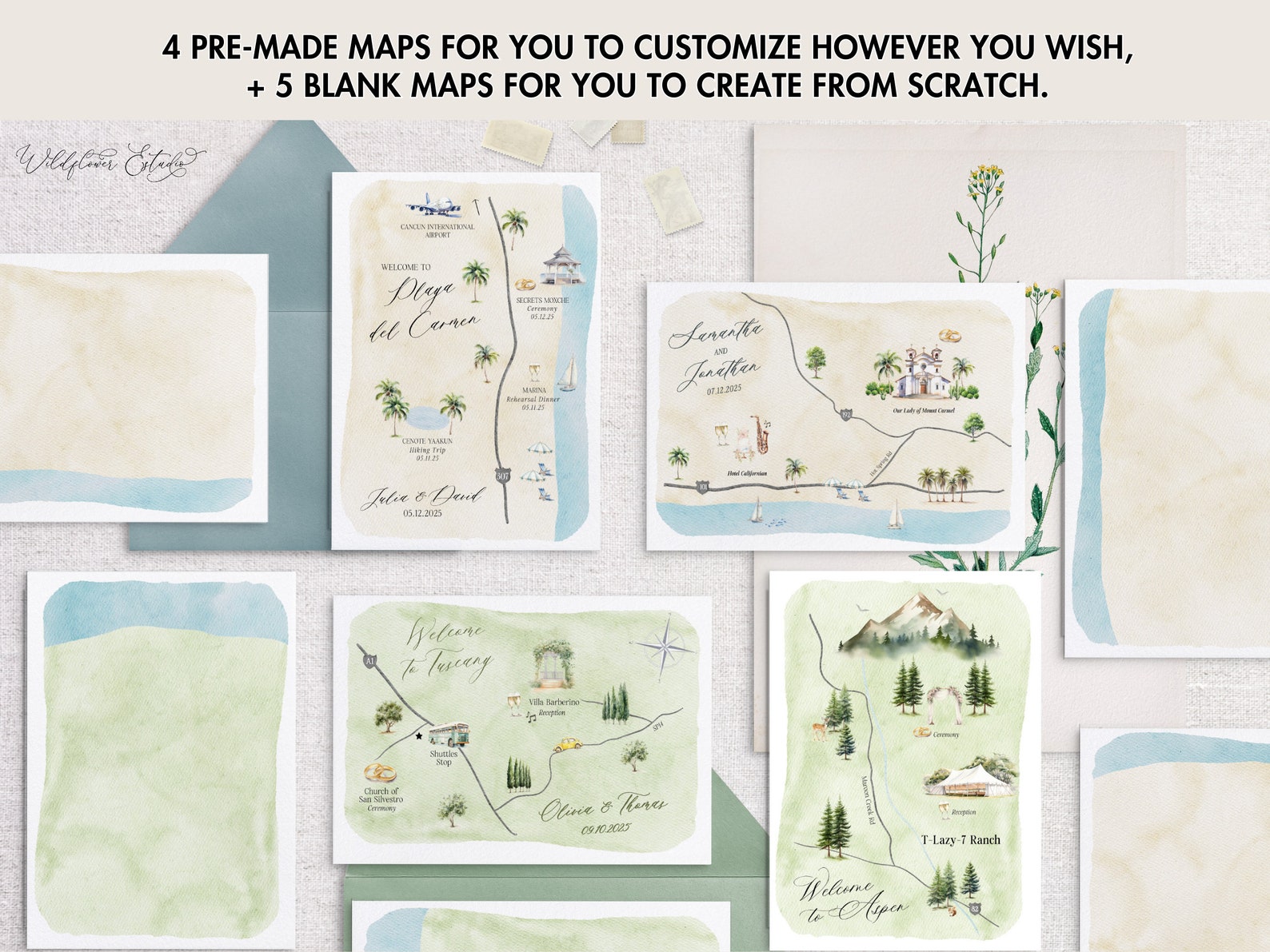Wedding Map Template, Create Your Custom Wedding Map With Our Fully ...