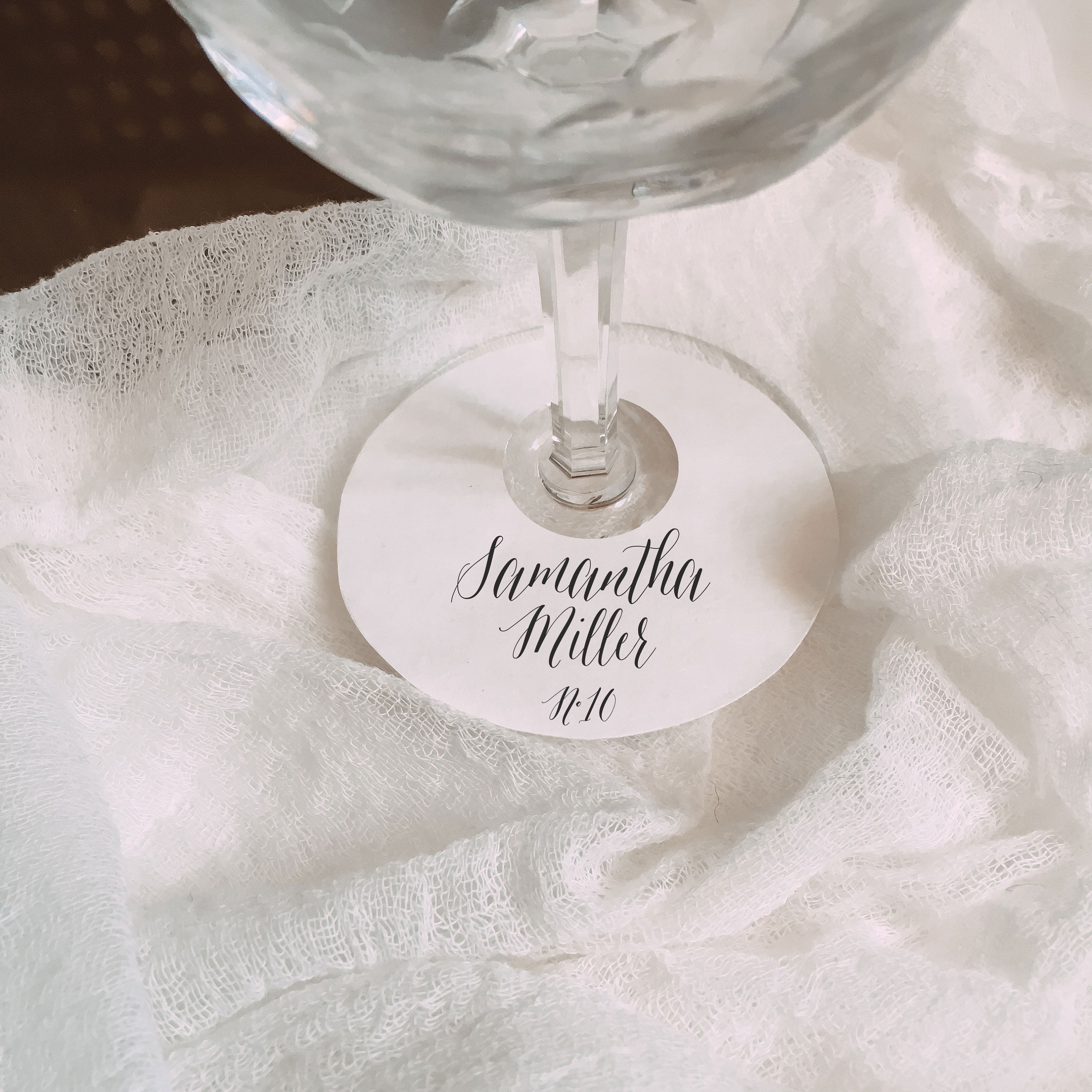 Wedding Wine Glass Stem Tag Wedding Wine Glass Tags Wine Etsy