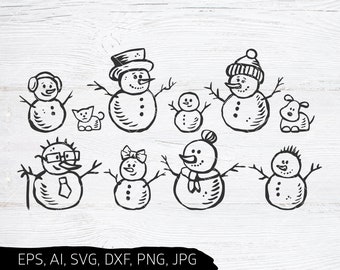 Download Snowman Family Svg Etsy