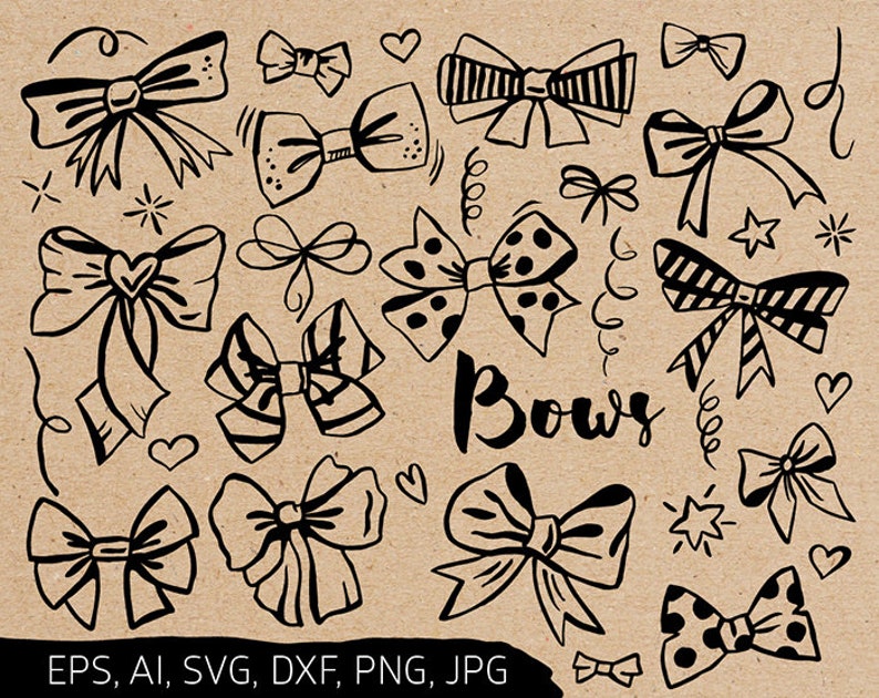 Download Bow Clipart Cheer Bow SVG Bundle Bow vector Bow | Etsy