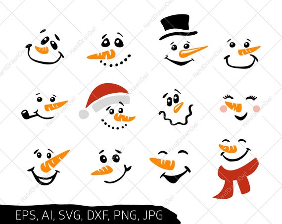 Download Snowman Face Svg Snowman Svg File Merry Christmas Svg Files Etsy
