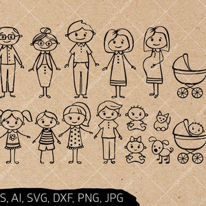 Download Stick Figure Svg Stick People Svg Files Stick Family Svg Etsy