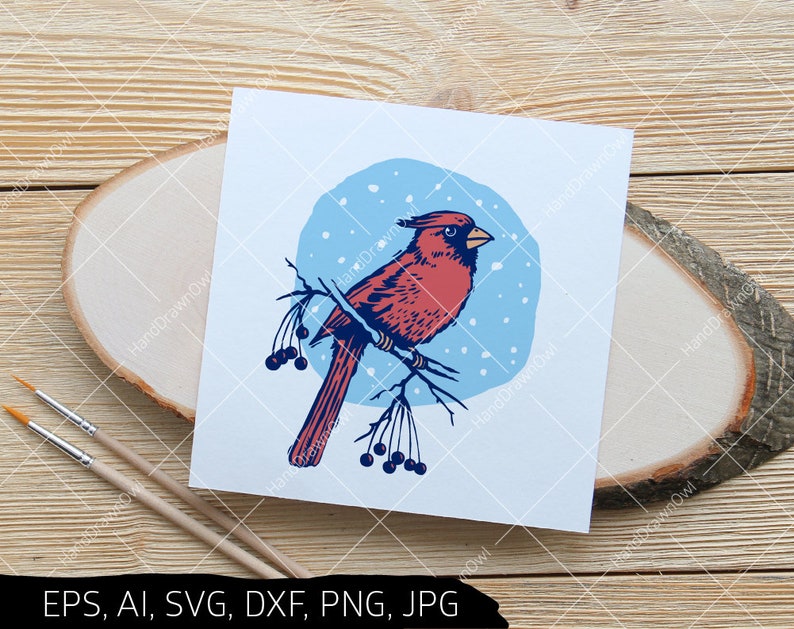 Download Winter Cardinal svg Red Cardinal Bird Svg Merry Christmas | Etsy