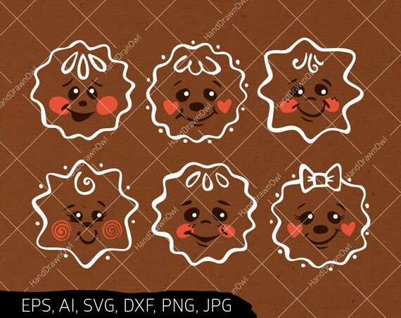 Gingerbread Face svg Gingerbread svg Funny Christmas svg | Etsy