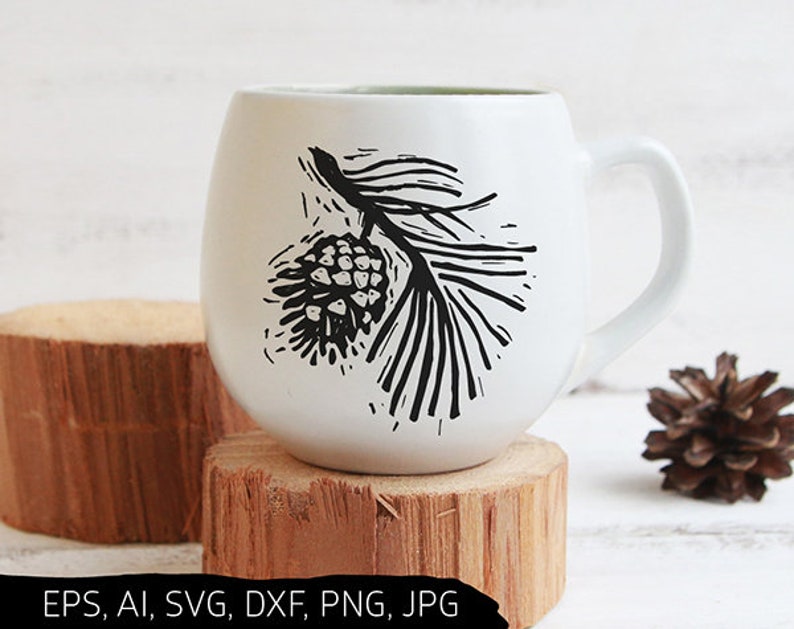 Download Christmas svg Pine Branch vector print Pine cone svg ...