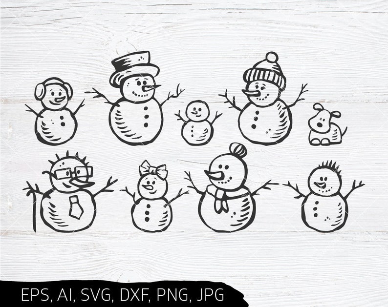 Download Snowman svg Family svg file Stick Family SVG file New ...