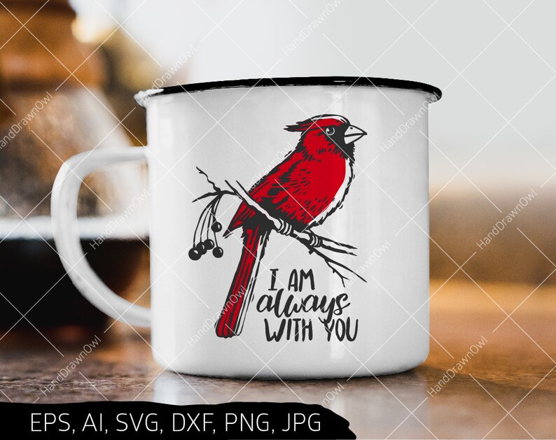 Download Free SVG Cut File - I Am Always With You Red Cardinals C...