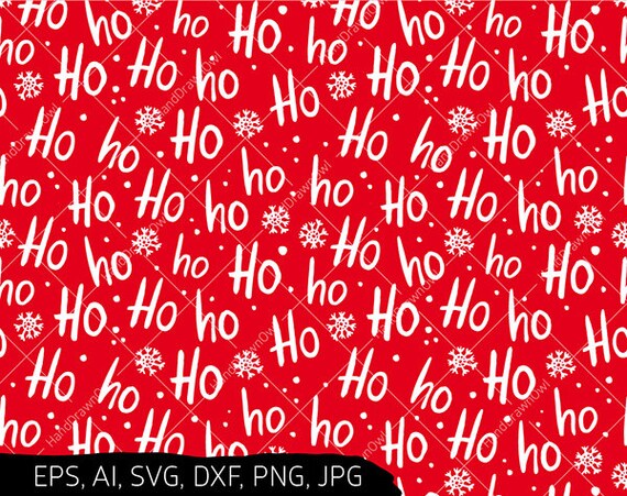 Download Hohoho Christmas Digital Paper Christmas Clipart Hand Drawn Etsy