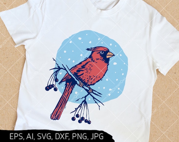 Download Winter Cardinal svg Red Cardinal Bird Svg Merry Christmas | Etsy