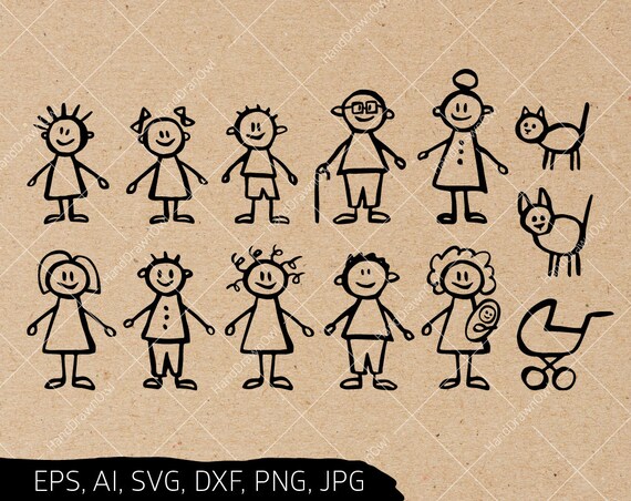 Download Stick figure svg Stick people svg files Stick Family SVG | Etsy