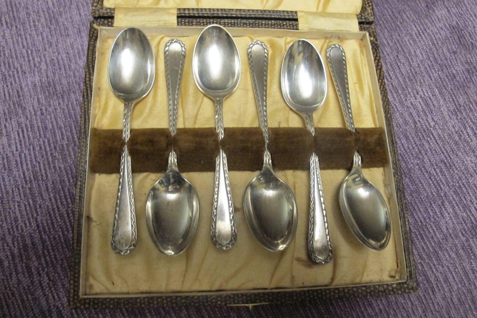 Small Silver Plate Spoons Electroplate UK Set of 6 in a Case Etsy Canada