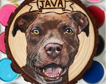 Ornamento personalizzato per ritratto di animale domestico, pirografia su legno, cane, animale dipinto, regalo di Natale, albero, amante, mamma, papà, migliore amico, gatto, arte pirografica personalizzata