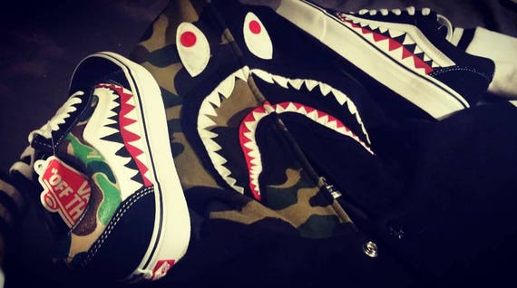 Vans x Bape Customs Camo and Shark 