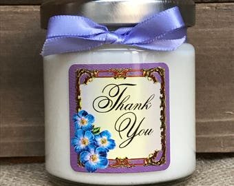 Thank You Soy Candle, Thank You Gift, Thank You Candle, Party Favors, Wedding Favors, Soy Candle Favors, Scented Soy Candle, 4 oz candle