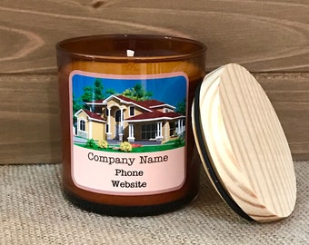 Set of 10 Real Estate Soy Candles, Personalized Real Estate Candle, Real Estate Marketing, Realtor Marketing, Real Estate Gift, Realtor Gift