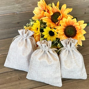 Burlap Bags 10-Pack, Natural Burlap Bags, Burlap Sacks, Burlap Bags with Drawstring, Jute Bags, Holiday Favor Bags, Party Favor Bags