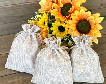 Burlap Bags 10-Pack, Natural Burlap Bags, Burlap Sacks, Burlap Bags with Drawstring, Jute Bags, Holiday Favor Bags, Party Favor Bags