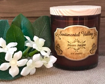 Princess Jasmine Soy Candle, Jasmine Soy Candle, Jasmine Candle, Floral Candle, Scented Soy Candle, Spring Candle, Spring Gift, Gift for Her