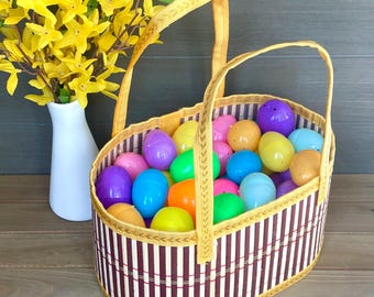 Easter Basket, Egg Hunt Basket, Easter Gift Basket, Bamboo Easter Basket, Kids Easter Basket, Easter Egg Hunt, Spring Decor, Easter Eggs