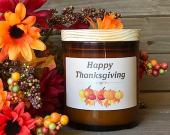 Happy Thanksgiving Candle, Thanksgiving Candle, Thanksgiving Gift, Thanksgiving 2020, Fall Candle, Thanksgiving Decor, Happy Thanksgiving