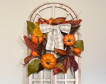 Fall Wall Plaque, Fall Wreath Decor, Pumpkin Wall Plaque, Fall Decor, Pumpkin Wreath, Fall Plaque, Rustic Fall Decor, Farmhouse Fall Decor