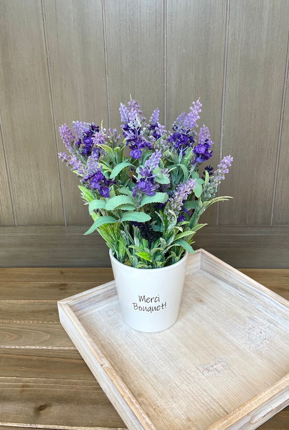 Artificial Lavender Plant, Potted Lavender, Lavender in Ceramic Pot, Lavender Plant, Lavender Flowers, Lavender Decor, Thank You Gift