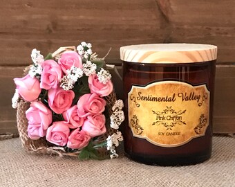 Pink Chiffon Soy Candle, Floral Soy Candle, Floral Candle, Summer Candle, Scented Soy Candle, Spring Candle, Gift for Her