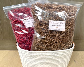 1/2 LB Crinkle Cut Paper, Gift Basket Filler, Christmas Basket Filler, Box Filler, Gift Wrapping, Shredded Paper Filler, Kraft Crinkle Paper