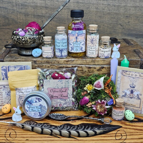 Ostara Spring Ritual Kit, Seed Blessing w Ritual Instructions, Grimoire Recipes, Vernal Equinox, Sabbat Oil, Herbs, Incense