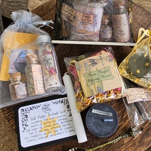 Full Moon Ritual Kit, Travel Kit for Lunar Magic, Divination, Intuitions, Protection, Full Moon Ritual