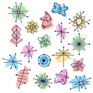 小物 Late 40s early 50s style atomic pattern Atomic Digital Paper | 1950s Atomic Pattern | Mid Century