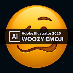 Woozy Emoji - Arquivo fonte do Adobe Illustrator 2020 - Arte vetorial original