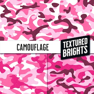 Pink Magenta Camouflage - Nahtloses Repeat Muster - 3 Farbvariationen - Textured Brights Collection - Optimiert für den Druck