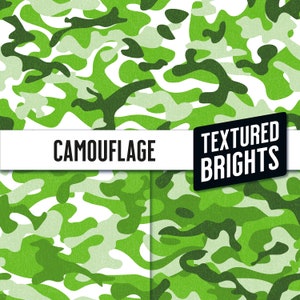 Green Camouflage - Seamless Repeat Pattern - 3 Farbvariationen - Textured Brights Collection - Optimiert für Den Druck
