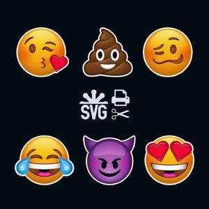 Emoji SVG Cut File Bundle for Print & Cut Projects