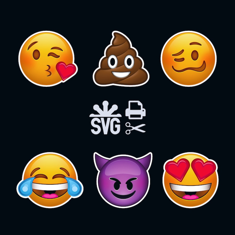 Emoji SVG Cut File Bundle for Print & Cut Projects Etsy