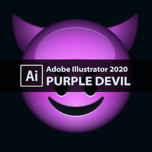 Purple Devil Emoji - Adobe Illustrator 2020 Source File - Original Vector Art