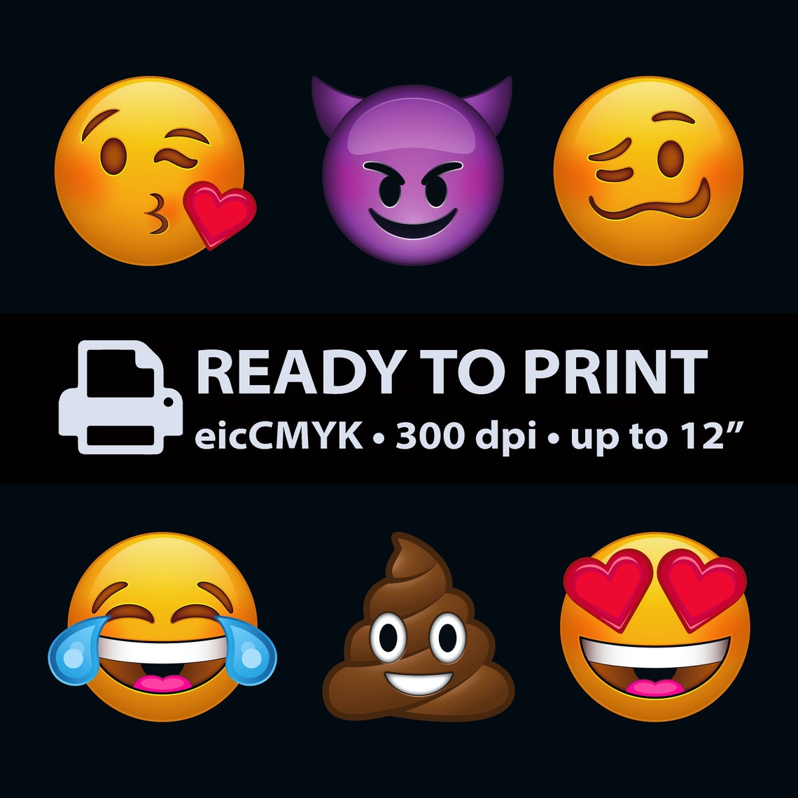 Emoji SVG Cut File Bundle for Print & Cut Projects Etsy
