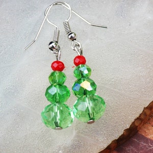 Christmas Tree Earrings - christmas earrings - holiday jewelry