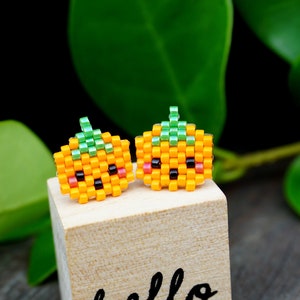 cute pumpkin earrings - fall earrings - halloween earrings
