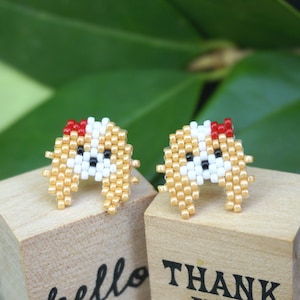 dog earrings / Beaded King Charles Spaniel Earrings / animal earrings