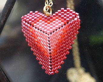 red heart pendant /  romantic necklace / small pendant gift for her