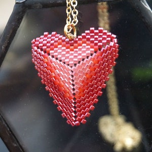 red heart pendant /  romantic necklace / small pendant gift for her